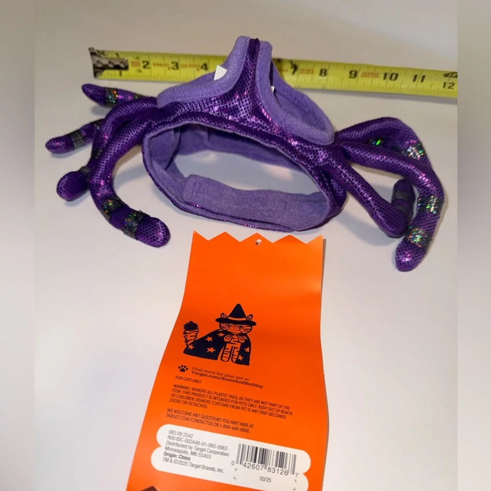 Boots & Barkley Purple Spider Cat Dog Headpiece Halloween Costume